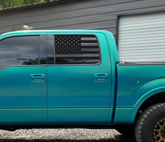 American Flag Rear Truck Cab Window Graphic Decal