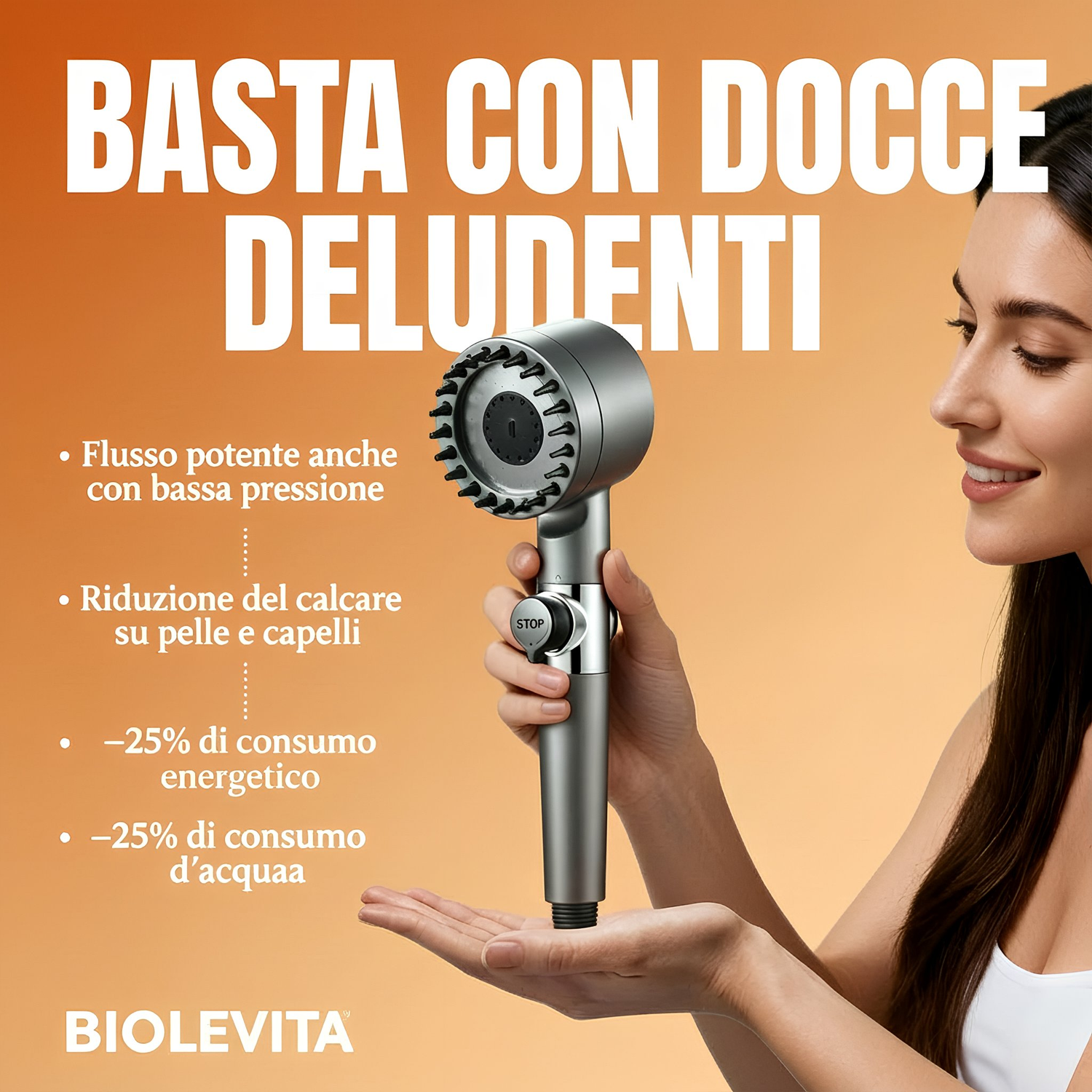 Soffione Doccia ad Alta Pressione con Filtro Anticalcare